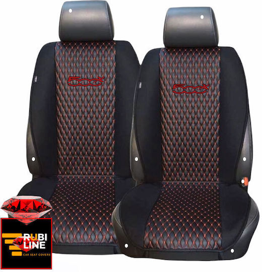 Set Autositzlehnen 2Stück Kunstleder Schwarz / Rot