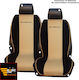 Car Seat Back Set 2pcs Towel Beige / Black