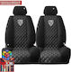 Car Seat Back Set 2pcs Leatherette Gray / Black