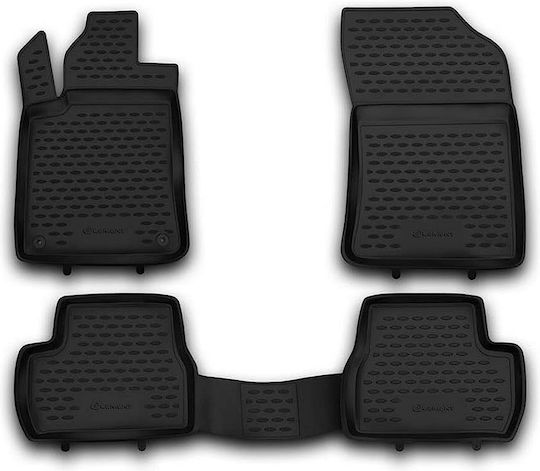 Novline Комплект Отпред И Отзад Килими За Кола 4 Бр Тип Car Mats За Citroen DS3 2010+ Черни