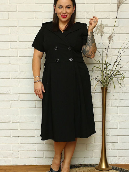 Karko Summer Mini Evening Dress Leather Black