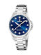 Festina Γυναικείο Ρολόι 34mm Solar με Ασημί Μεταλλικό Μπρασελέ