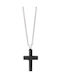 Visetti Black Men's Cross from Steel with Chain