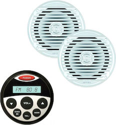 Hasda Бордова аудио система 40W Водоустойчив със AUX / Bluetooth / USB Черен