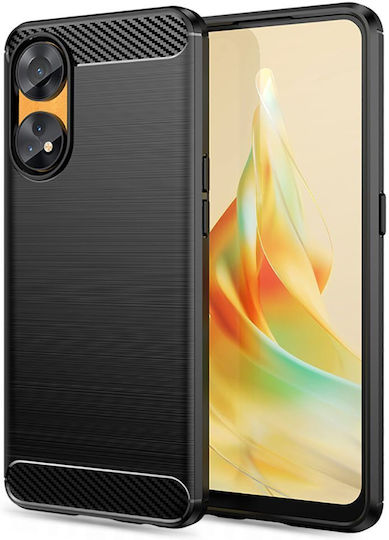 Techsuit Carbon Back Cover Silicon Negru (Oppo Reno8 T)