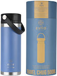 Estia Travel Chug Save Aegean Recycelbar Flasche Thermosflasche Rostfreier Stahl BPA-frei Blau 500ml mit Schleife