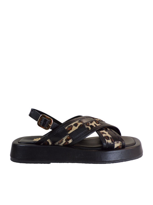 Women's Flat Sandals Flatforms in Black Color