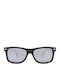 Daponte Unisex Sunglasses with Gray Wooden Frame and Gray Polarized Lens DAP008EPA#6