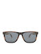 Daponte Unisex Sunglasses with Brown Wooden Frame and Gray Polarized Lens DAP022AB#4