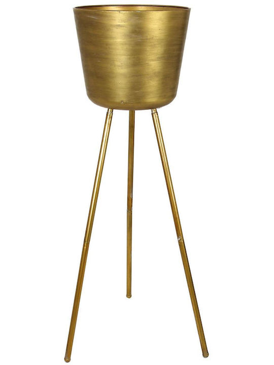 ArteLibre Planter Metal Gold with Stand 32.5x32.5x106.5cm.