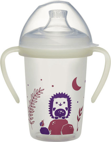 Nip Hedgehog Εκπαιδευτικό Μπιμπερό Πλαστικό με Λαβές Λευκό 6m+ 270ml