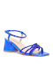 Sandalen mit Strass Blau