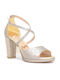 Ellen Platform Women's Sandals Nude Gold with Chunky High Heel