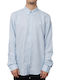 Long-sleeved Linen Shirt Light Blue
