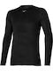 Mizuno Crew Herren Thermo Langarmshirt Schwarz