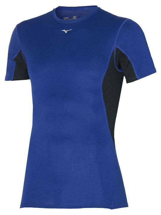 Mizuno Ανδρική Ισοθερμική Κοντομάνικη Μπλούζα Μπλε