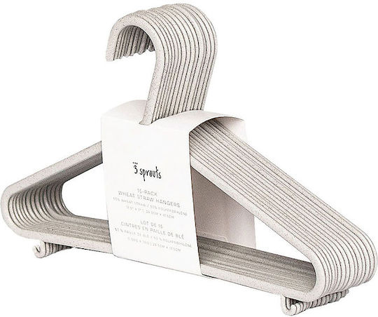 3 Sprouts Child Clothes Hanger Gray 1822-IHWGRY-15 15pcs