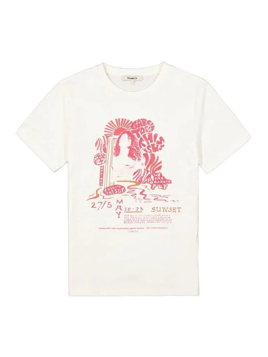 Damen-T-Shirt mit Rundhalsausschnitt Garcia Jeans (D30210-53-OFF-WHITE)