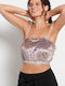 BodyTalk Damen Sportliches Crop Top mit Trägern Sand