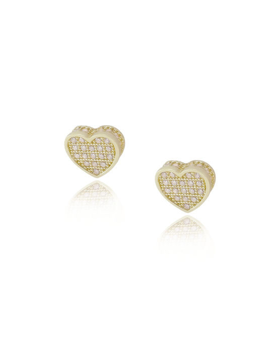 14K Yellow Gold earrings with hearts