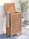 vidaXL Wooden Laundry Basket with Lid 35x25x60cm Brown