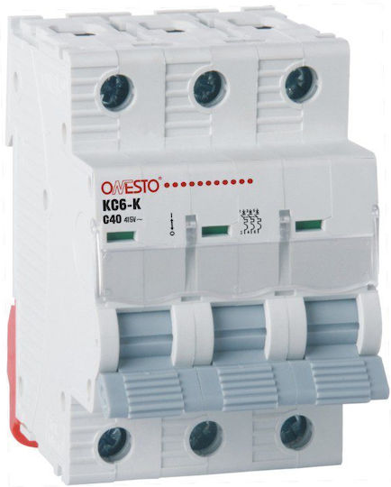 Redled Automatic Circuit Breaker 10A Triple-pole AC 27402