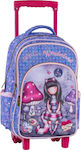 Graffiti Gorjuss School Bag Trolley Elementary, Elementary in Lilac color