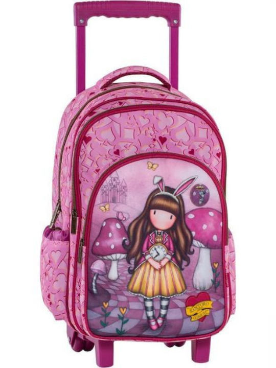 Graffiti Gorjuss School Bag Trolley Elementary, Elementary in Pink color