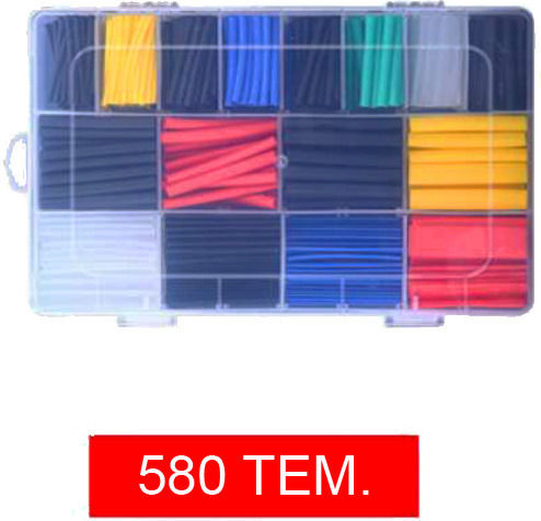 Heat-Shrink Tubing with Shrinkage Ratio 2:1 Black 580pcs 22.03.0089