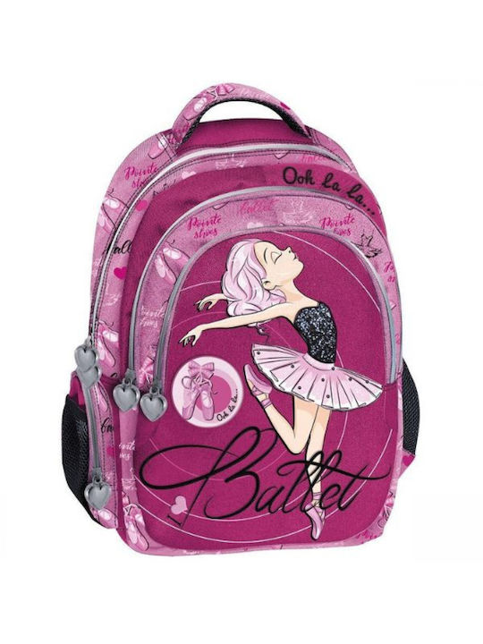 Graffiti Ballerina School Bag Backpack Elementary, Elementary in Fuchsia color