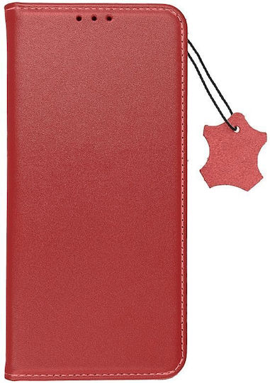 Forcell Leather Smart Pro Buchen Sie Silikon / Leder Rot (Redmi Note 12 4G)