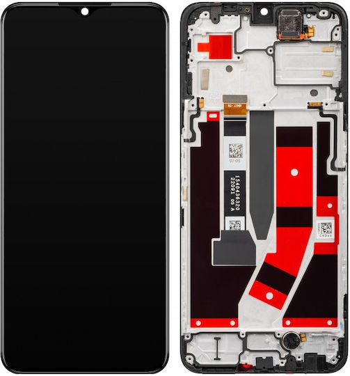 Realme Екран Service Pack със Сензорен Механизъм и Рамка за Realme Narzo 50 5G (Черен)