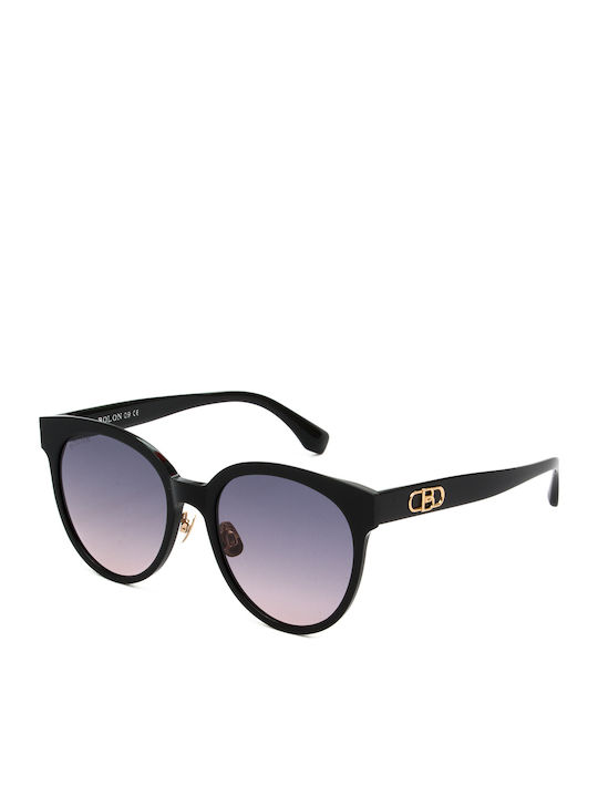 Bolon Women's Sunglasses with Black Plastic Frame and Gray Gradient Lens BL3105A13