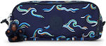 Kipling Gitroy Pencil Case Barrel with 3 Compartments Fun Ocean