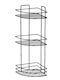Metalife Colțar Montat pe perete Raft Baie Metal cu 3 Rafturi 18x18x50cm Neagră