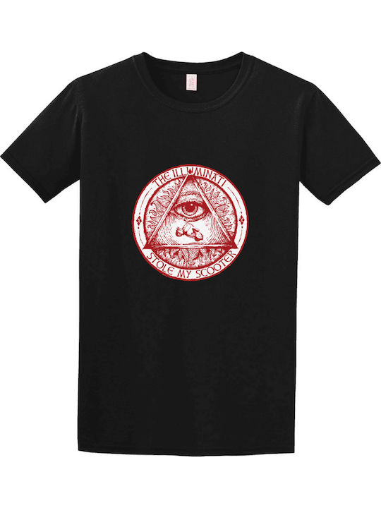 Gildan Illuminati Scooter T-shirt Μαύρο Βαμβακερό