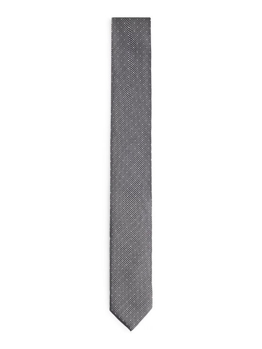 Hugo Boss Ανδρική Γραβάτα Μονόχρωμη σε Γκρι Χρώμα