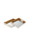 Zen Collection Διακοσμητικός Δίσκος Metallisch Rechteckig 40x5x30cm 2Stück