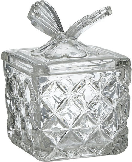 Click Φοντανιέρα Glas mit Deckel 8x8x11cm Transparent Click Φοντανιέρα Glas mit Deckel 8x8x11cm Transparent