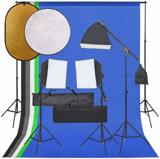 vidaXL Studio-Fotografie-Kit Set Lichter Hintergrund & Reflektor Beleuchtungsset für Studio