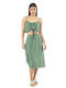 Verde Women's Set with Midi Skirt Green