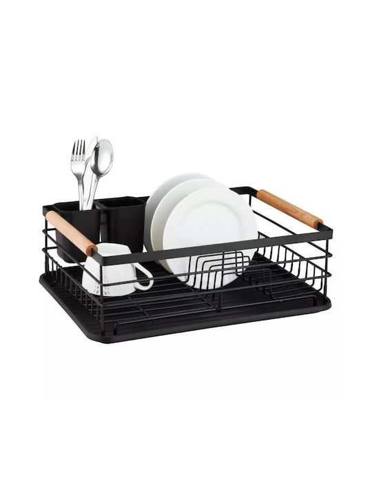 KING Hoff Organizator pentru chiuveta de bucătărie din Oțel Inoxidabil în Culoarea Negru 42.5x32x15.5cm