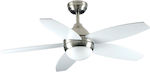 Telco S44-D327 180050 Ceiling Fan 110cm with Light and Remote Control White