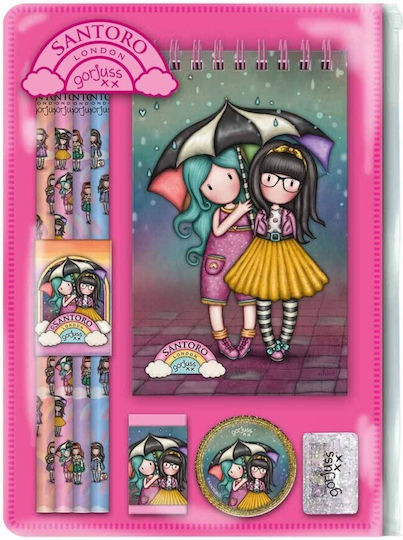 Santoro Be Kind To Each Other Kids Stationery Set with Pencil, Sharpener, Eraser and Notepad