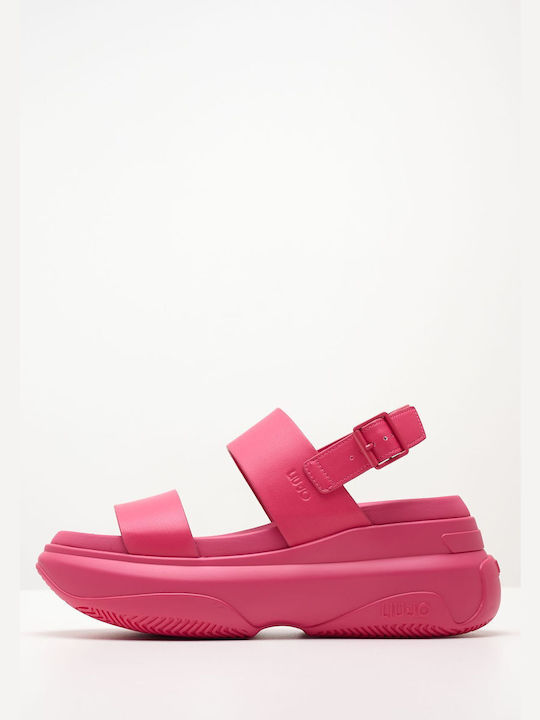 Liu Jo Damen Flache Sandalen Flatforms in Rosa Farbe