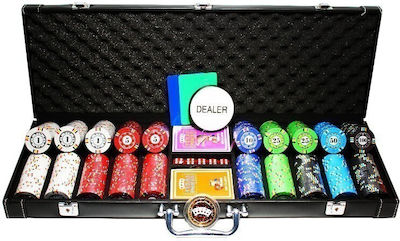 Pokeritems Protagon Set von 500 nummerierten Pokerchips in Koffer mit 2 Kartenspielen