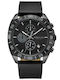 Kenneth Cole Ανδρικό Ρολόι 43mm Χρονογράφος Μπαταρίας με Μαύρο Δερμάτινο Λουράκι