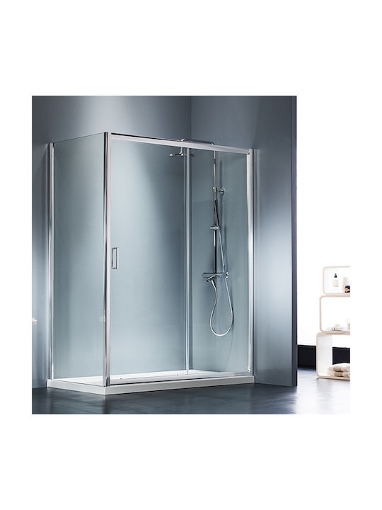 Starlet Slider SLS100T-100 S3/180-100 Shower Screen for Shower with Sliding Door 101-104x180cm Clear Glass Chrome