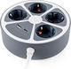 Muhler Steckdosenleiste mit 4 Steckdosen, 1 USB-A, 2 USB-C und Schalter