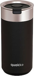 Quokka Glass Thermos Stainless Steel BPA Free Black 400ml with Mouthpiece